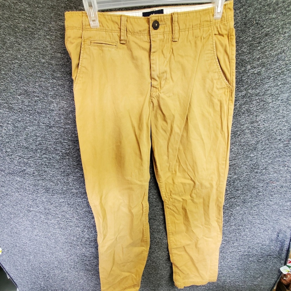American Eagle Original Straight Khaki Chino Pants Mustard Tan 32x34 Mens